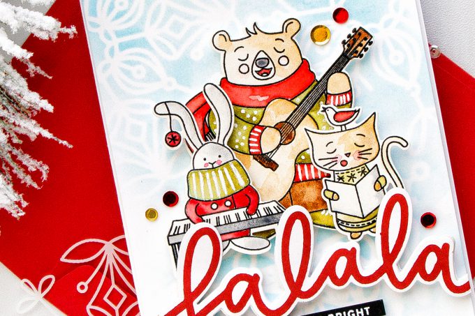 Simon Says Stamp | Fa La La - Making Spirits Bright Carolers Card by Yana Smakula