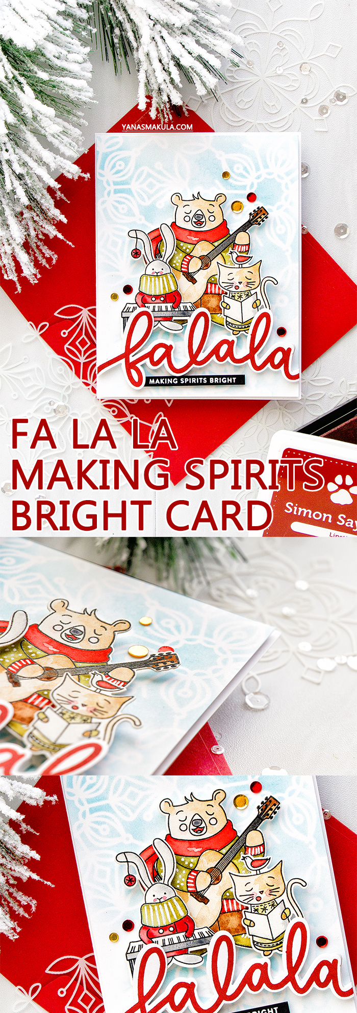 Simon Says Stamp | Fa La La - Making Spirits Bright Carolers Card by Yana Smakula