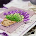 Hello Card by Yana Smakula for Spellbinders using S2-283 Lavender Planter dies 