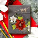 WPlus9 | Pencil Colored Christmas Rose Bouquet Card by Yana Smakula. Prismacolor pencil coloring. #wplus9 #stamping #christmascard