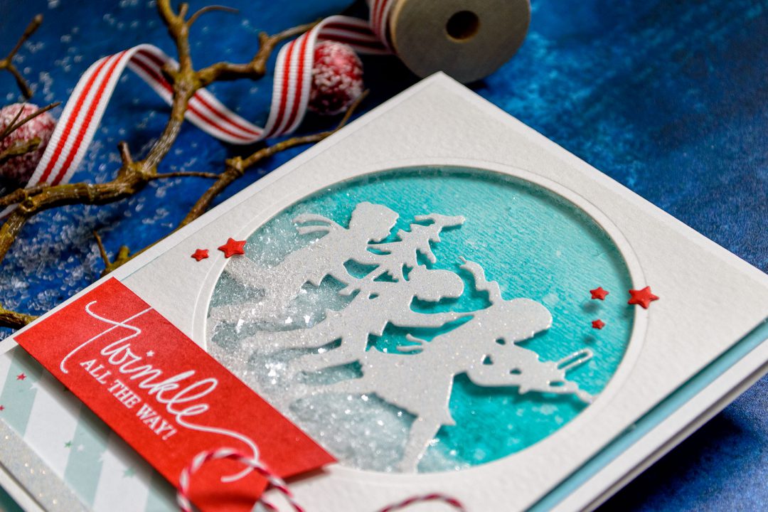 Spellbinders | Christmas Shaker – Twinkle All The Way Card by Yana Smakula using S4-828 Fa La La dies #diecutting #spellbinders #christmascard