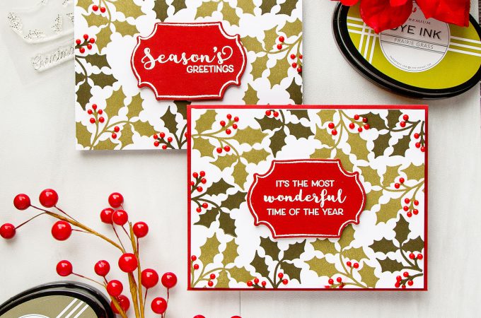 Papertrey Ink | Simple Modern (Stamped) Christmas Cards by Yana Smakula featuring Cutaway Tags: Winter Stamp Set. Video Tutorial. #cardmaking #papertreyink #christmascard