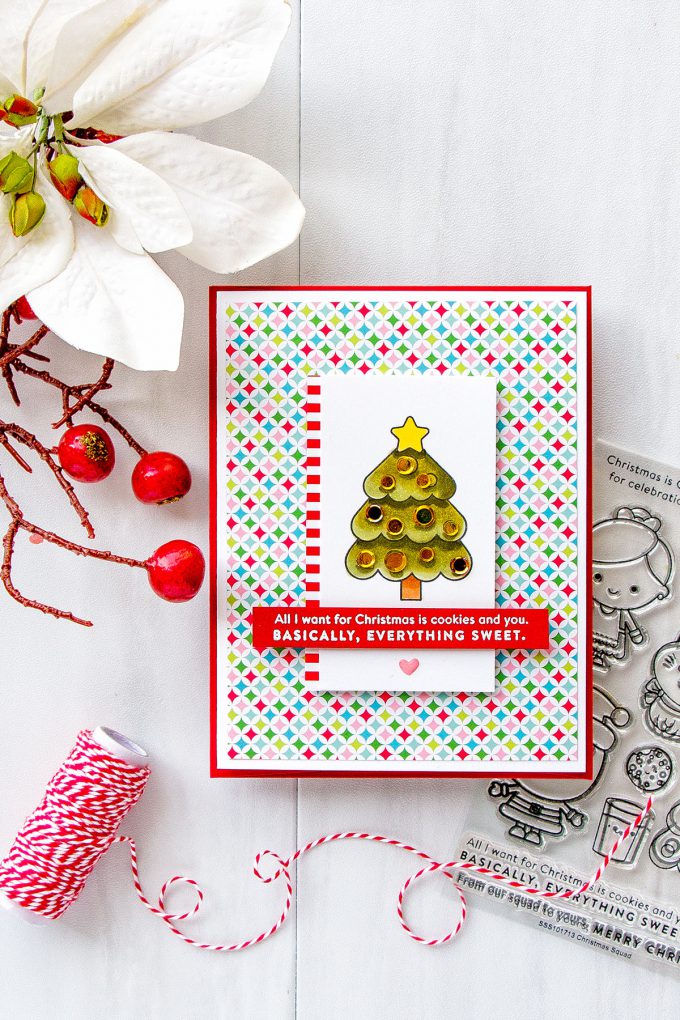 Simon Says Stamp | December 2017 Card Kit . From our squad to yours, Merry Christmas card by Yana Smakula. #simonsaysstamp #sssck #stamping #cardmaking #christmascard