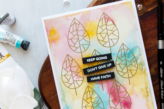 Simon Says Stamp | Keep Going - Easy Watercolor Background Card. #stamping #simonsaysstamp #fractileleaves