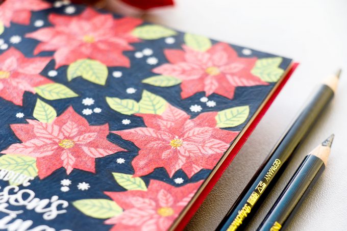 Sunny Studio | One Layer Vibrant Christmas Poinsettia Card on Dark Background. Video