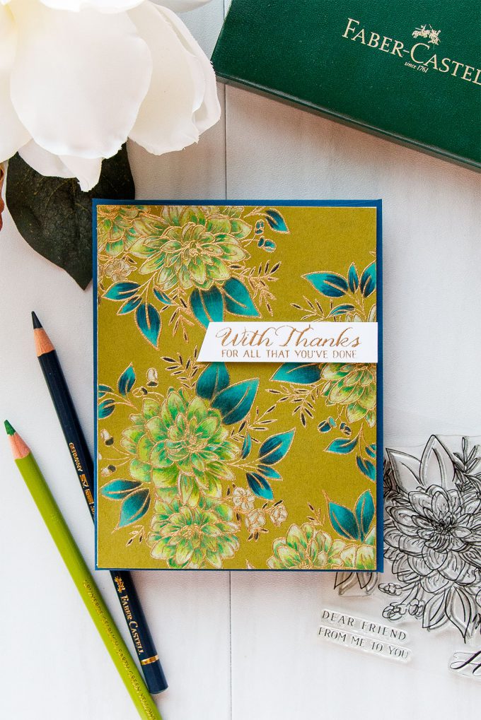 WPlus9 | Pencil Colored Floral Thank You Card 