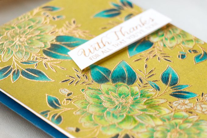 WPlus9 | Pencil Colored Floral Thank You Card