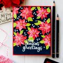 Sunny Studio | One Layer Vibrant Christmas Poinsettia Card on Dark Background. Video