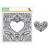 Simon Says Cling Rubber Stamp Center Cut Heart Background