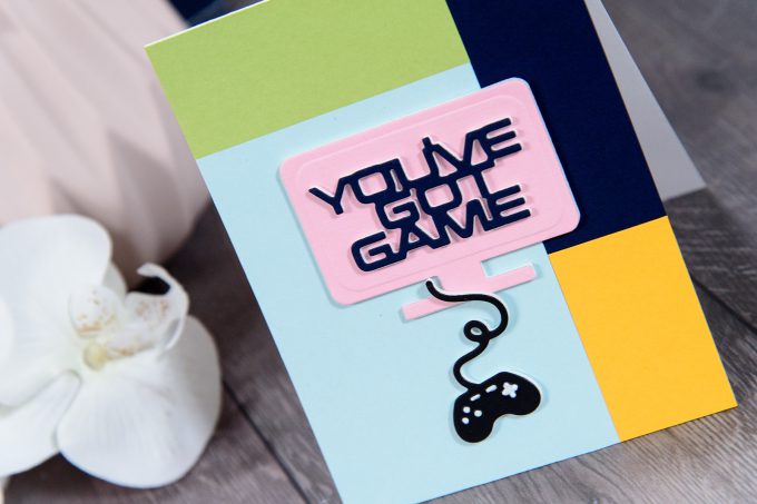 Spellbinders | You've Got Game Card using S3-310 You’ve Got Game dies. Handmade card by Yana Smakula #spellbinders #diecutting #cardmaking