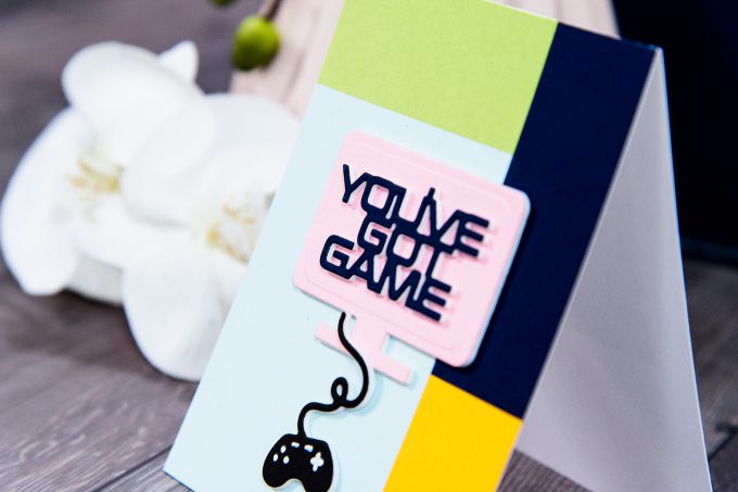 Spellbinders | You've Got Game Card using S3-310 You’ve Got Game dies. Handmade card by Yana Smakula #spellbinders #diecutting #cardmaking