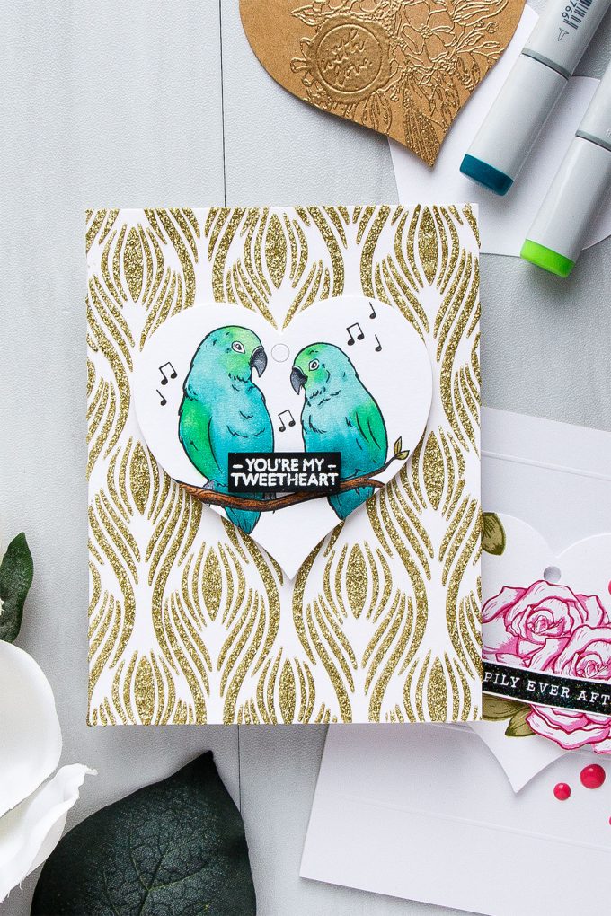 Hero Arts | Heart Shaped Tags + Cards. Video. January My Monthly Hero Blog Hop. You're my tweetheart card by Yana Smakula #heroarts #mmh #stamping