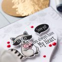 Hero Arts | Heart Shaped Tags + Cards. Video. January My Monthly Hero Blog Hop. Racoon cards by Yana Smakula #heroarts #mmh #stamping