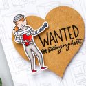 Hero Arts | Heart Shaped Tags + Cards. Video. January My Monthly Hero Blog Hop. Wanted For Stealing My Heart card by Yana Smakula #heroarts #mmh #stamping