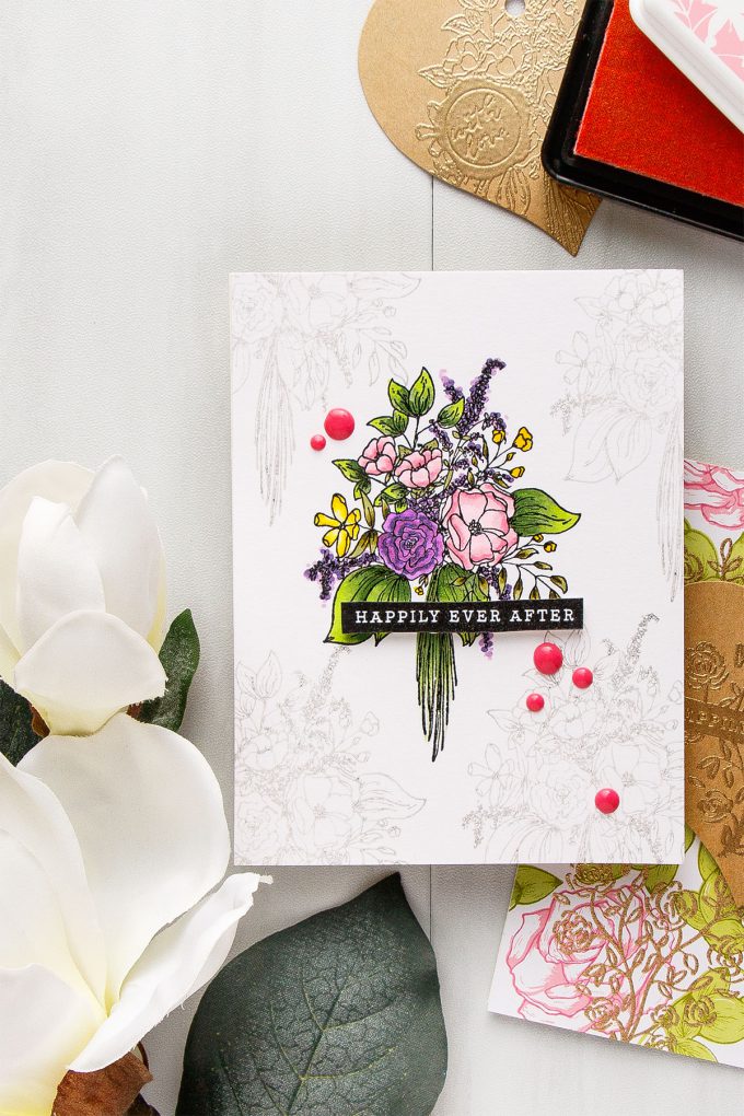 Hero Arts | Heart Shaped Tags + Cards. Video. January My Monthly Hero Blog Hop. Happily Ever After card by Yana Smakula #heroarts #mmh #stamping