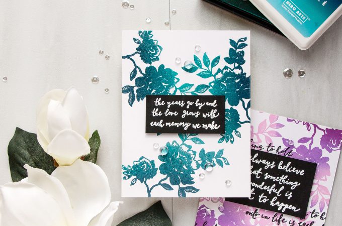 Reverse Confetti | Floral Ombre Cards. Blog Hop