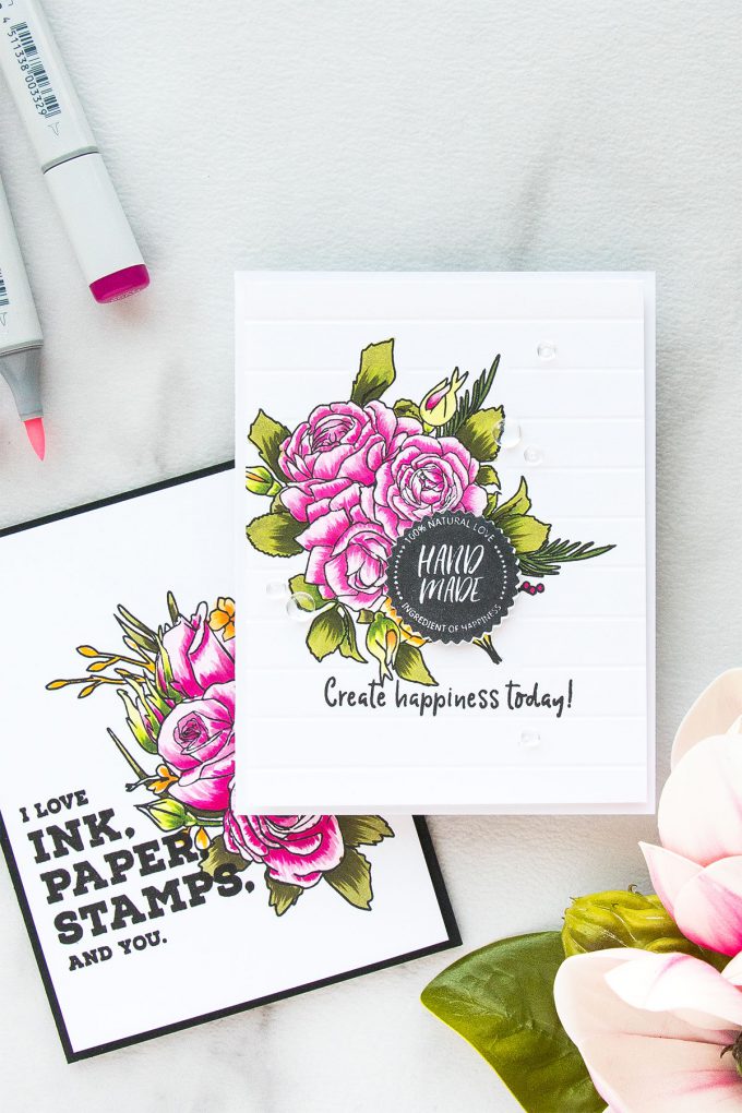 Altenew | Flick Style Copic Coloring with Altenew Florals using Forever & Always and Crafty Life Stamp sets. Projects by Yana Smakula. Video #altenew #cardmaking #yanasmakula #flickstylecoloring #handmadecard