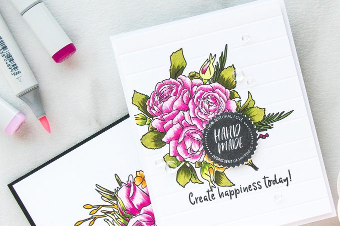 Altenew | Flick Style Copic Coloring with Altenew Florals using Forever & Always and Crafty Life Stamp sets. Projects by Yana Smakula. Video #altenew #cardmaking #yanasmakula #flickstylecoloring #handmadecard