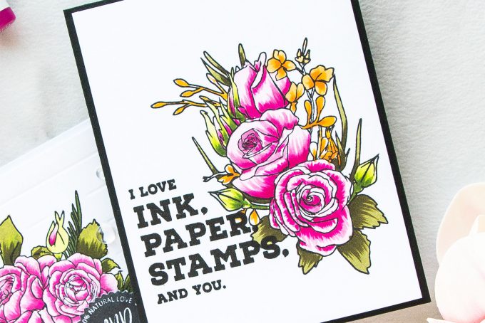 Altenew | Flick Style Copic Coloring with Altenew Florals using Forever & Always and Crafty Life Stamp sets. Projects by Yana Smakula. Video #altenew #cardmaking #yanasmakula #flickstylecoloring #handmadecard