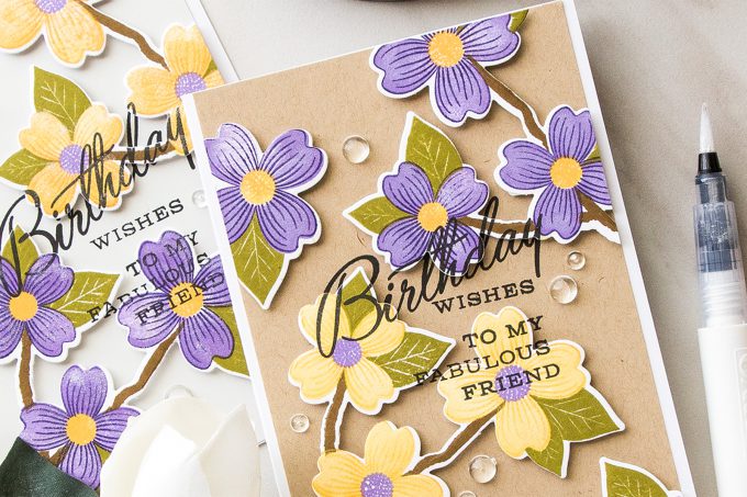 Papertrey Ink | Spring Birthday Card Ideas by Yana Smakula using Warm Regards stamp set. #stamping #cardmaking #springbirthdaycard #birthdaycard #springbirthday #floralcard 