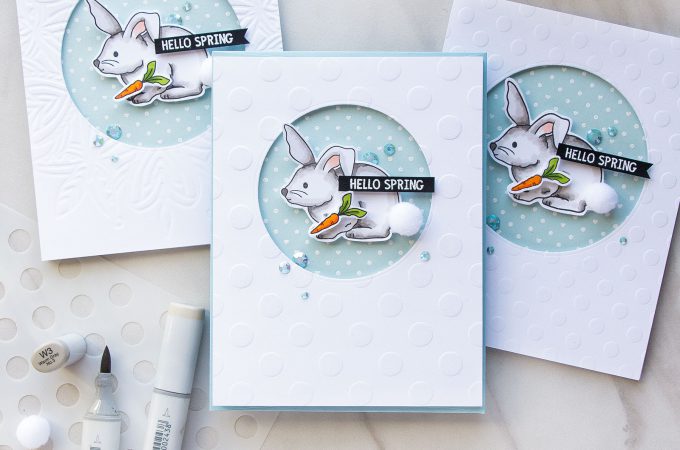 Simon Says Stamp | Spring Bunny Cards. Video by Yana Smakula using Showers & Flowers stamp set. #stamping #simonsaysstamp #springcard #cardmaking