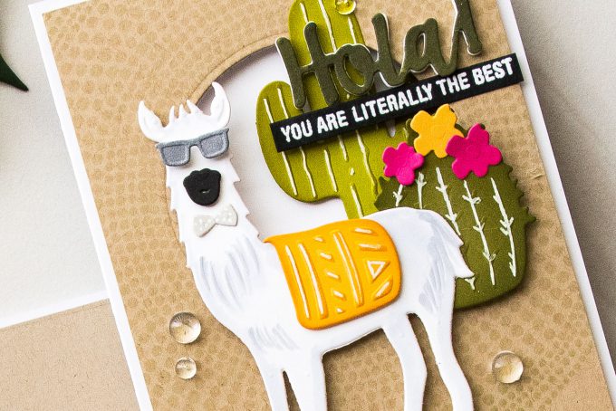 Spellbinders | Hola Llama Cards by Yana Smakula using Die D-Lites Hip Llama Etched Dies S3-319. Video tutorial #cardmaking #llamacard #hipllama #diecutting #handmadecard #neverstopmaking