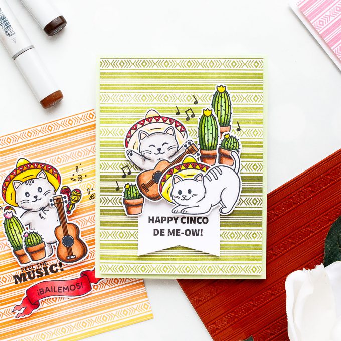 Hero Arts | April 2018 My Monthly Hero Blog Hop. Video. Handmade cards by Yana Smakula. Cinco De Mayo Cards; Fiesta Card; Feliz Cumpleanos Cards #cardmaking #handmadecard #mymonthlyhero #stamping