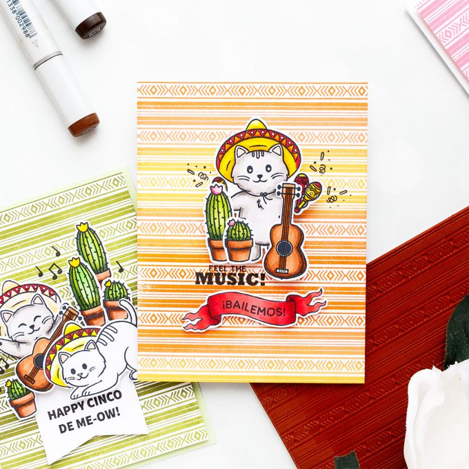 Hero Arts | April 2018 My Monthly Hero Blog Hop. Video. Handmade cards by Yana Smakula. Cinco De Mayo Cards; Fiesta Card; Feliz Cumpleanos Cards #cardmaking #handmadecard #mymonthlyhero #stamping
