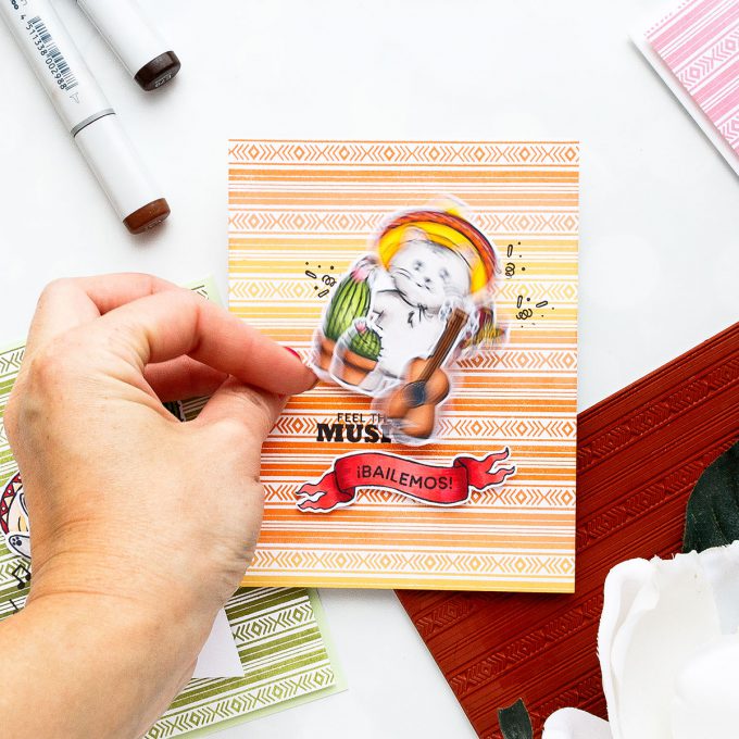 Hero Arts | April 2018 My Monthly Hero Blog Hop. Video. Handmade cards by Yana Smakula. Cinco De Mayo Cards; Fiesta Card; Feliz Cumpleanos Cards #cardmaking #handmadecard #mymonthlyhero #stamping