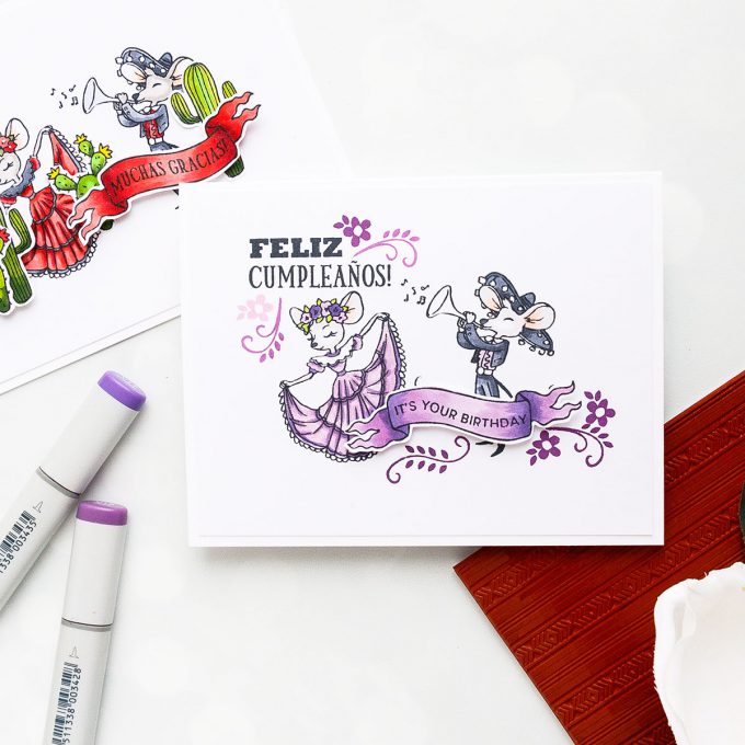 Hero Arts | April 2018 My Monthly Hero Blog Hop. Video. Handmade cards by Yana Smakula. Cinco De Mayo Cards; Fiesta Card; Feliz Cumpleanos Cards #cardmaking #handmadecard #mymonthlyhero #stamping