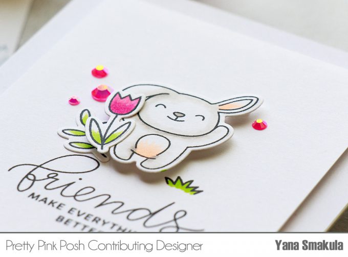 Pretty Pink Posh | Colorful Spring Card Ideas by Yana Smakula using Bunny Friends stamp set. Video #cardmaking #easter #stamping #handmadecard 