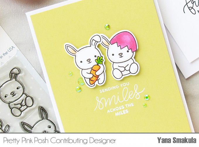 Pretty Pink Posh | Colorful Spring Card Ideas by Yana Smakula using Bunny Friends stamp set. Video #cardmaking #easter #stamping #handmadecard 