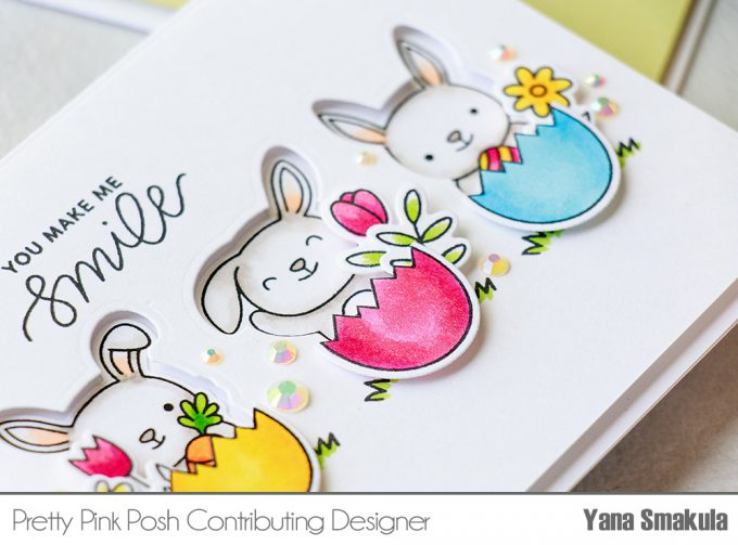 Pretty Pink Posh | Colorful Spring Card Ideas by Yana Smakula using Bunny Friends stamp set. Video #cardmaking #easter #stamping #handmadecard 