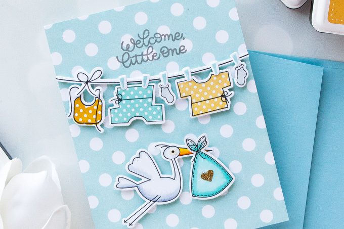 Simon Says Stamp | Welcome Little One - Baby Card using Oh Baby sss101815 stamps and coordinating dies #simonsayssstamp #simonsaydbestdays #stamping #babycard #cardmaking