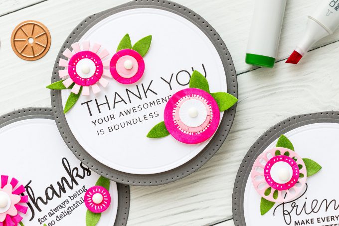 Spellbinders | Circle Floral Cards for Friends (using April 2018 Small Die Of The Month). Video tutorial by Yana Smakula #cardmaking #neverstopmaking #diecutting #spellbindersclubkits #diecutclub #handmadecard