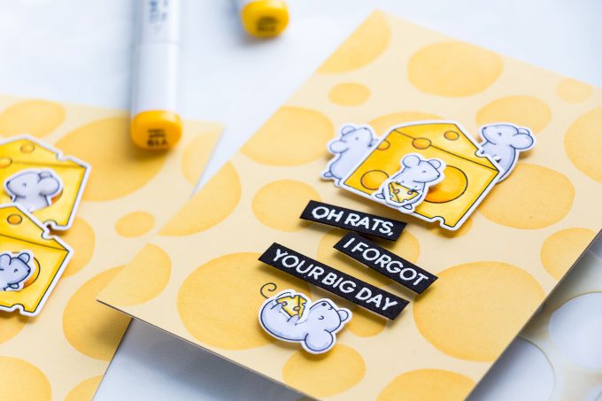 Heffy Doodle | Cheesy Cards featuring Squeakheart Stamp Set. Video by Yana Smakula #stamping #cardmaking #cheesecard #funnycard #punnycard #handmadecard