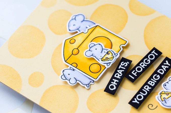 Heffy Doodle | Cheesy Cards featuring Squeakheart Stamp Set. Video by Yana Smakula #stamping #cardmaking #cheesecard #funnycard #punnycard #handmadecard