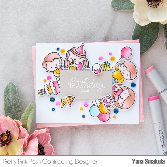 Pretty Pink Posh | Colorful Birthday Card. Video #prettypinkposh #birthdaycard #cardmaking #stamping #ilovetomakecards