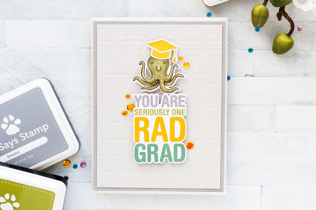 Simon Says Stamp | Rad Grad Graduation Card. Yippee For Yana Series. Video #simonsaysstamp #stamping #graduationcard #cardmaking #handmadecard