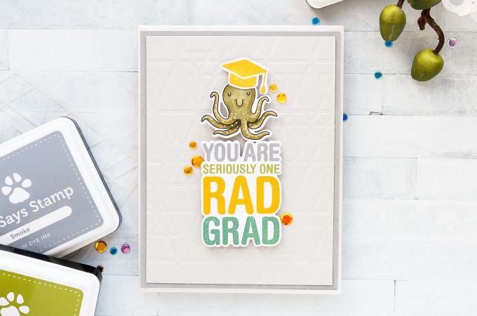 Simon Says Stamp | Rad Grad Graduation Card. Yippee For Yana Series. Video #simonsaysstamp #stamping #graduationcard #cardmaking #handmadecard