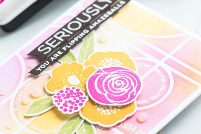 Simon Says Stamp | Geometric Background & Florals Card by Yana Smakula using Line Dance stencil ssst121412, BOLD FLOWERS sss101811 and EMPHATIC cz16 stamp sets #stamping #cardmaking #handmadecard #simonsaysstamp #simonsaysbestdays