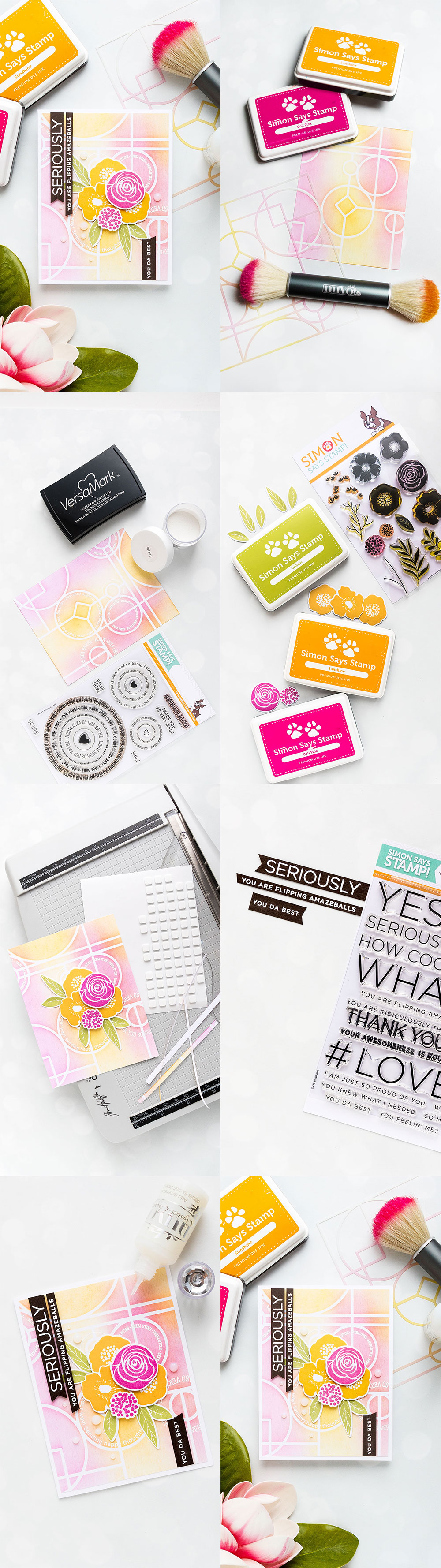 Simon Says Stamp | Geometric Background & Florals Card. Photo Tutorial ...