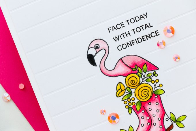 Simon Says Stamp | Floral Flamingo Card - Face Today With Confidence. Photo Tutorial by Yana Smakula #simonsatsstamp #stamping #cardmaking #handmadecard