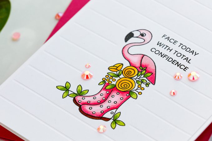 Simon Says Stamp | Floral Flamingo Card - Face Today With Confidence. Photo Tutorial by Yana Smakula #simonsatsstamp #stamping #cardmaking #handmadecard