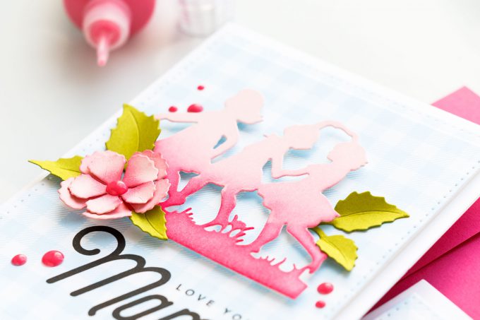 Spellbinders | Ombre Silhouette Die Cuts. Video. Blog Hop + Giveaway Mother's Day Card featuring Little Loves collection by Spellbinders 