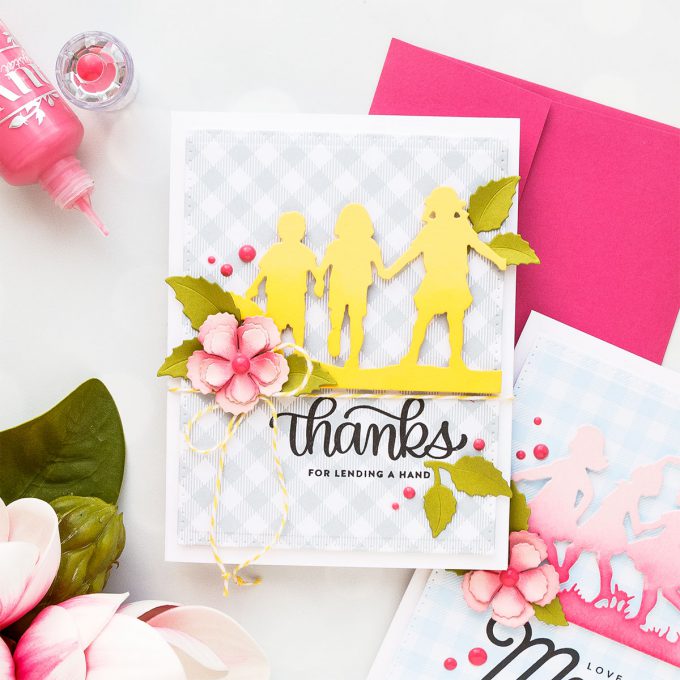 Spellbinders | Ombre Silhouette Die Cuts. Video. Blog Hop + Giveaway Mother's Day Card featuring Little Loves collection by Spellbinders 