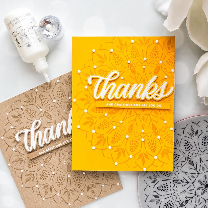 Simon Says Stamp | Bohemian Lace-Like Backgrounds. Thank You Cards by Yana Smakula #simonsaysstamp #ssssendingsunshine #cardmaking #stamping #yanasmakula