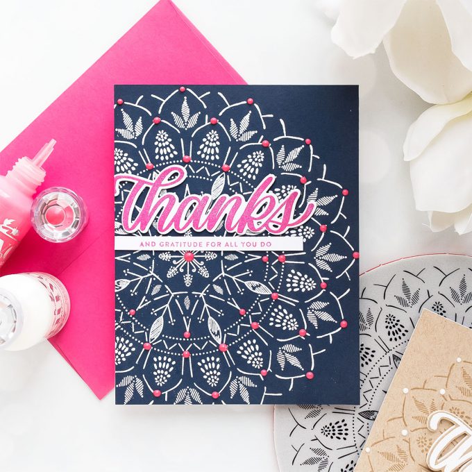 Simon Says Stamp | Bohemian Lace-Like Backgrounds. Thank You Cards by Yana Smakula #simonsaysstamp #ssssendingsunshine #cardmaking #stamping #yanasmakula