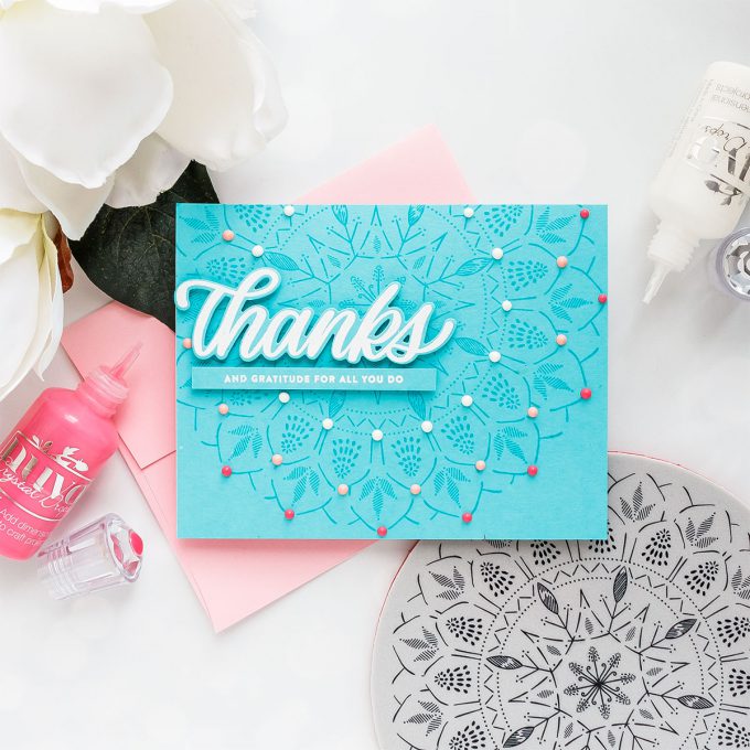 Simon Says Stamp | Bohemian Lace-Like Backgrounds. Thank You Cards by Yana Smakula #simonsaysstamp #ssssendingsunshine #cardmaking #stamping #yanasmakula