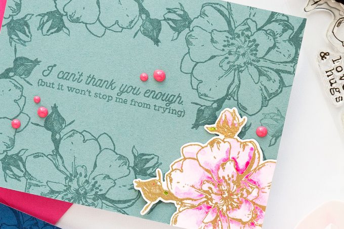 Hero Arts | Monochromatic Floral Cards (Almost No Coloring!) by Yana Smakula. Video tutorial. #heroarts #heroflorals #cardmaking #monochromaticcards #stamping 